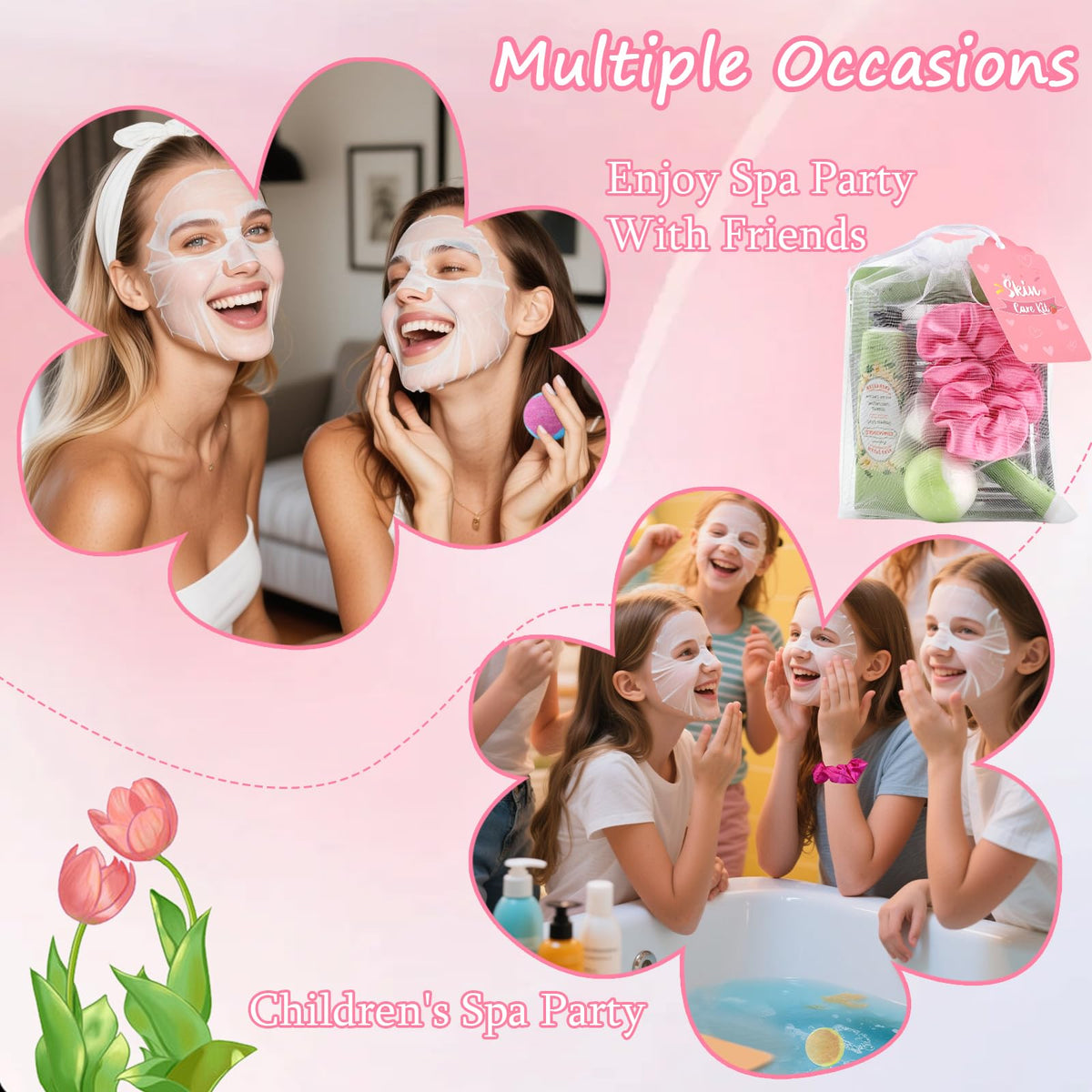 120PCS Spa Party Supplies for Girls Include Facial Masks Lip - Jutqut Official Imagery - 4