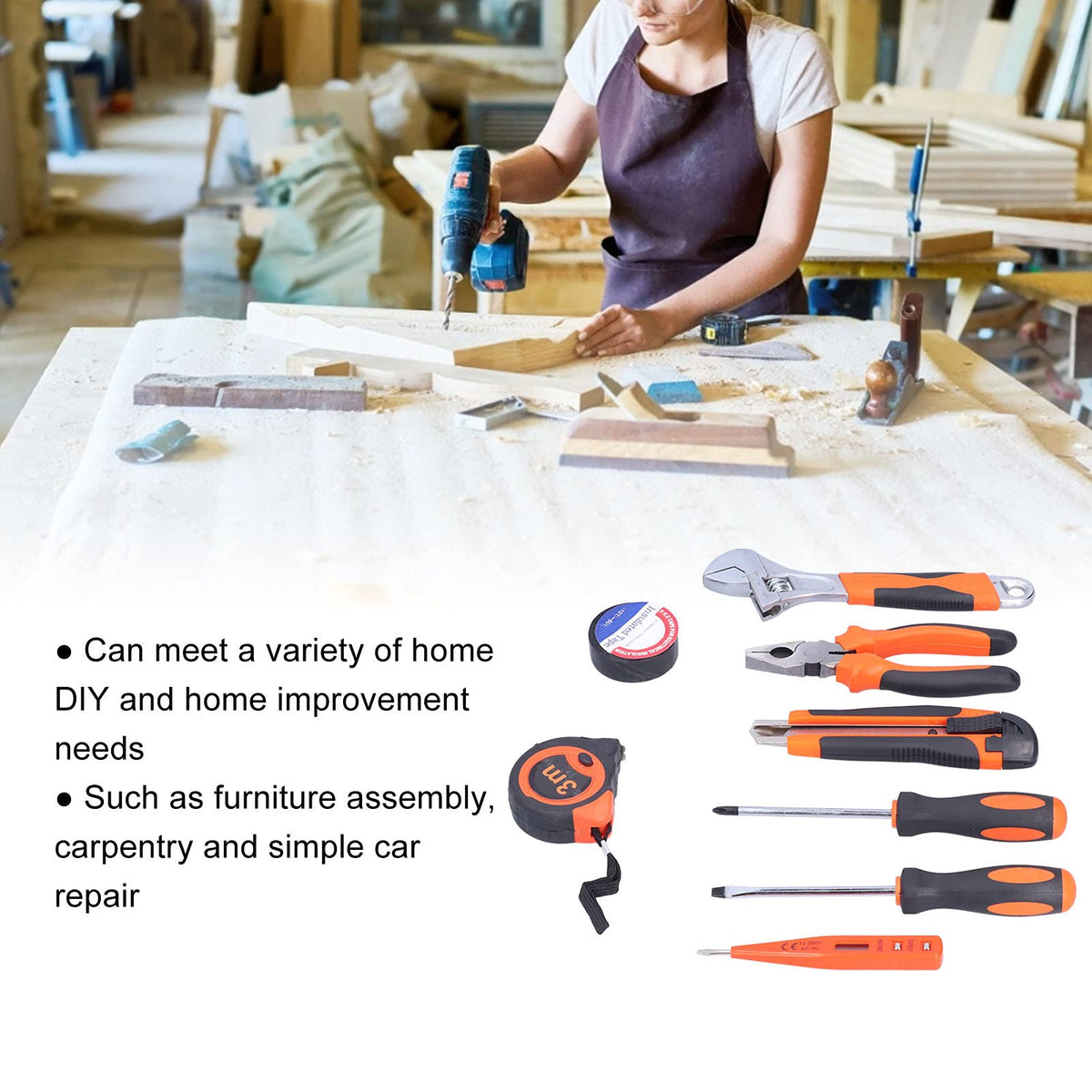FIXMAN 9Pcs Tool Set Portable Plastic Tools Kit Toolbox High - ANKROYU Official Imagery - 7