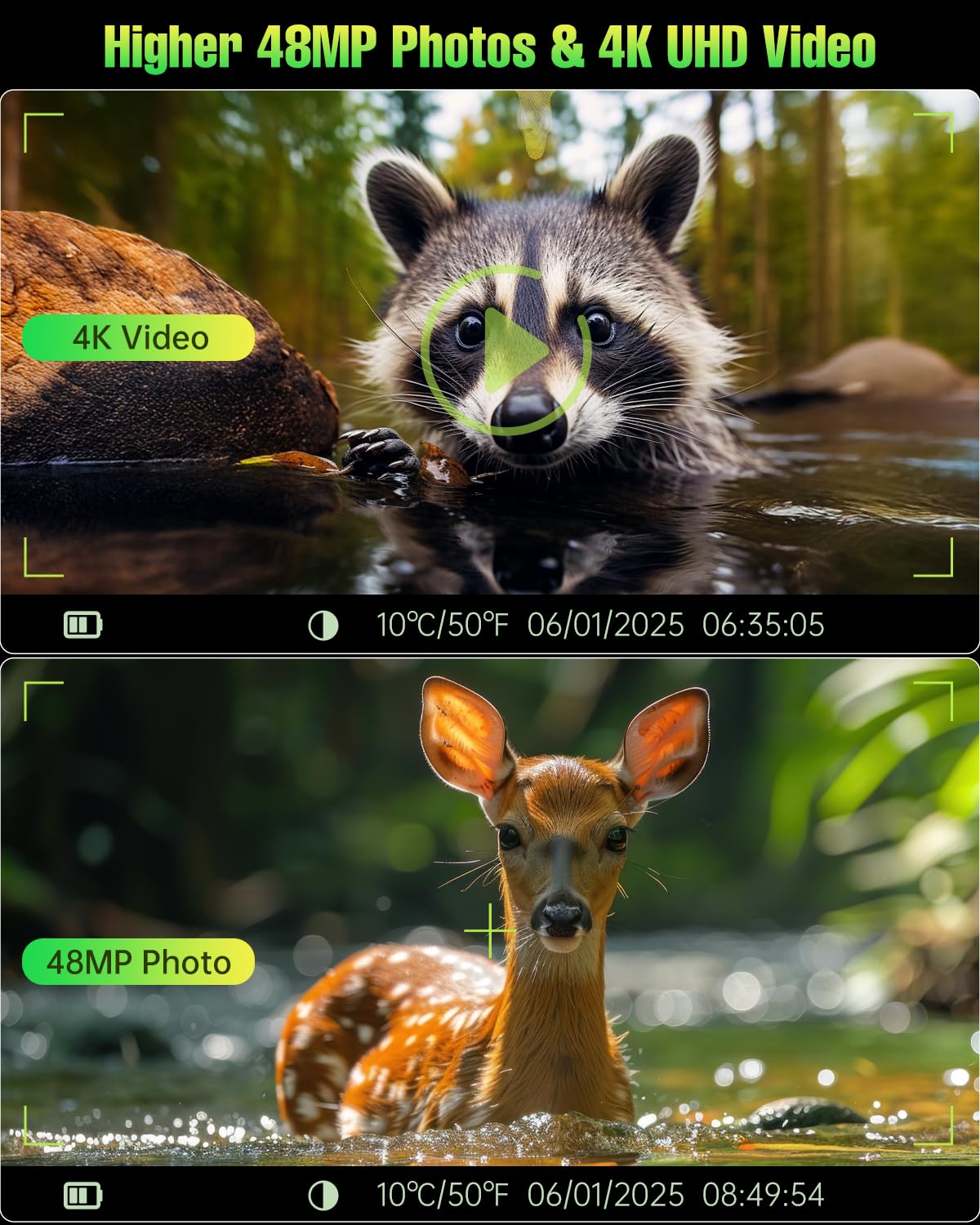 Trail Camera 4K 64MP with 5000mAh Rechargeable Battery Solar - FKPCAM Official Imagery - 6