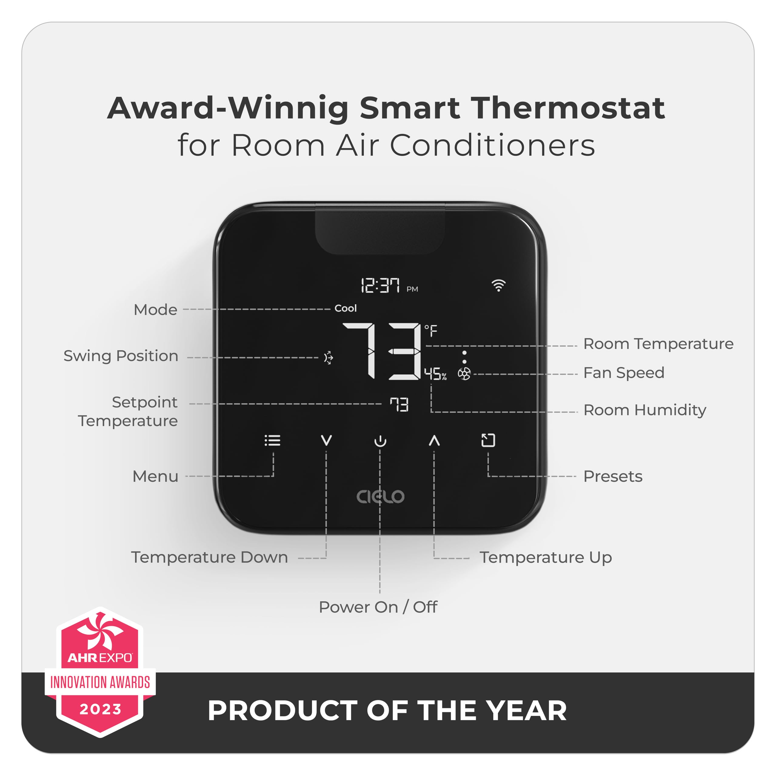 Cielo Breez Breez Max Smart WiFi Thermostat for Mini-Split, Windo - Cielo Breez Official Product View 7