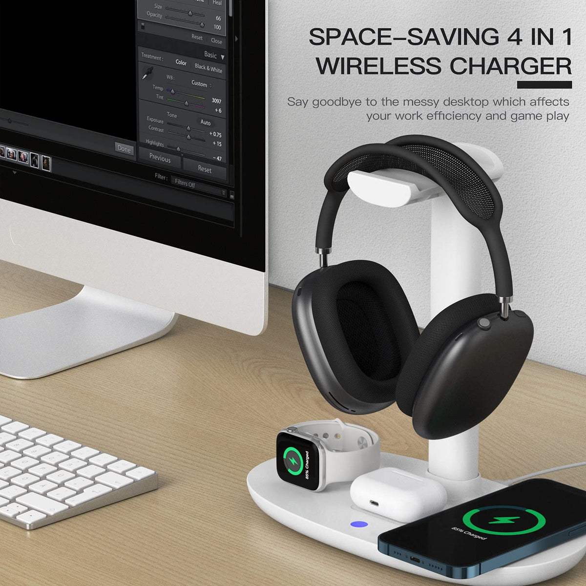 Headphone Stand with 15w Wireless Charger Suguder 4 in 1 - Suguder Official Imagery - 5