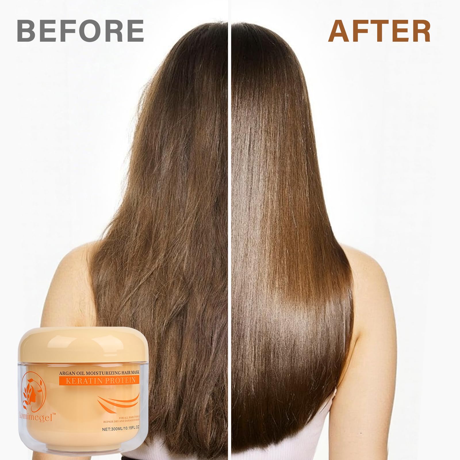 Collagen Repair Hair Mask for Dry Damaged Hair 10 15 oz - Aomimegel Official Imagery - 7