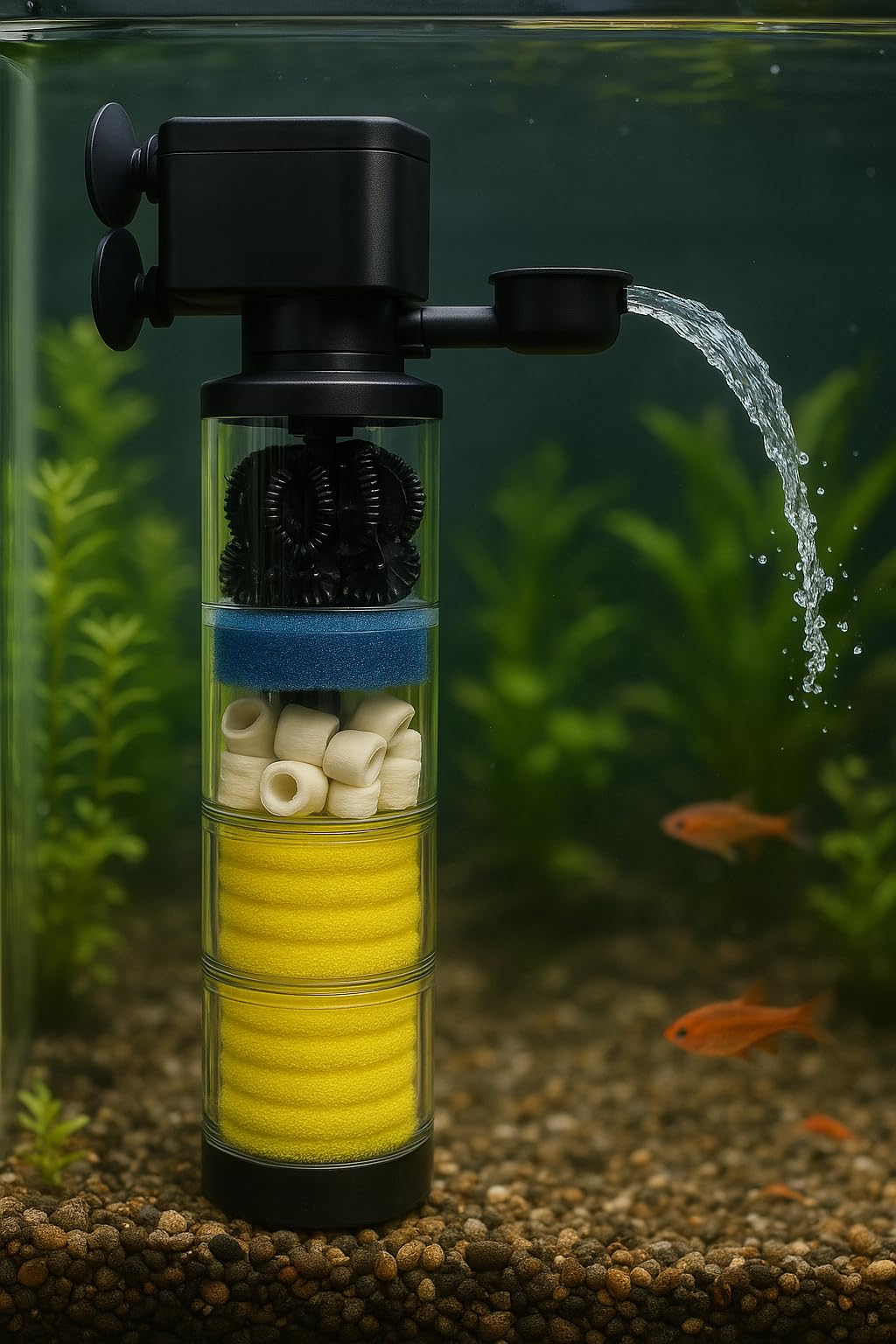 Aquarium Filter for 10 160 Gallon Tanks 320GPH Submersible - Aquinos Fish Kingdom Official Imagery - 3