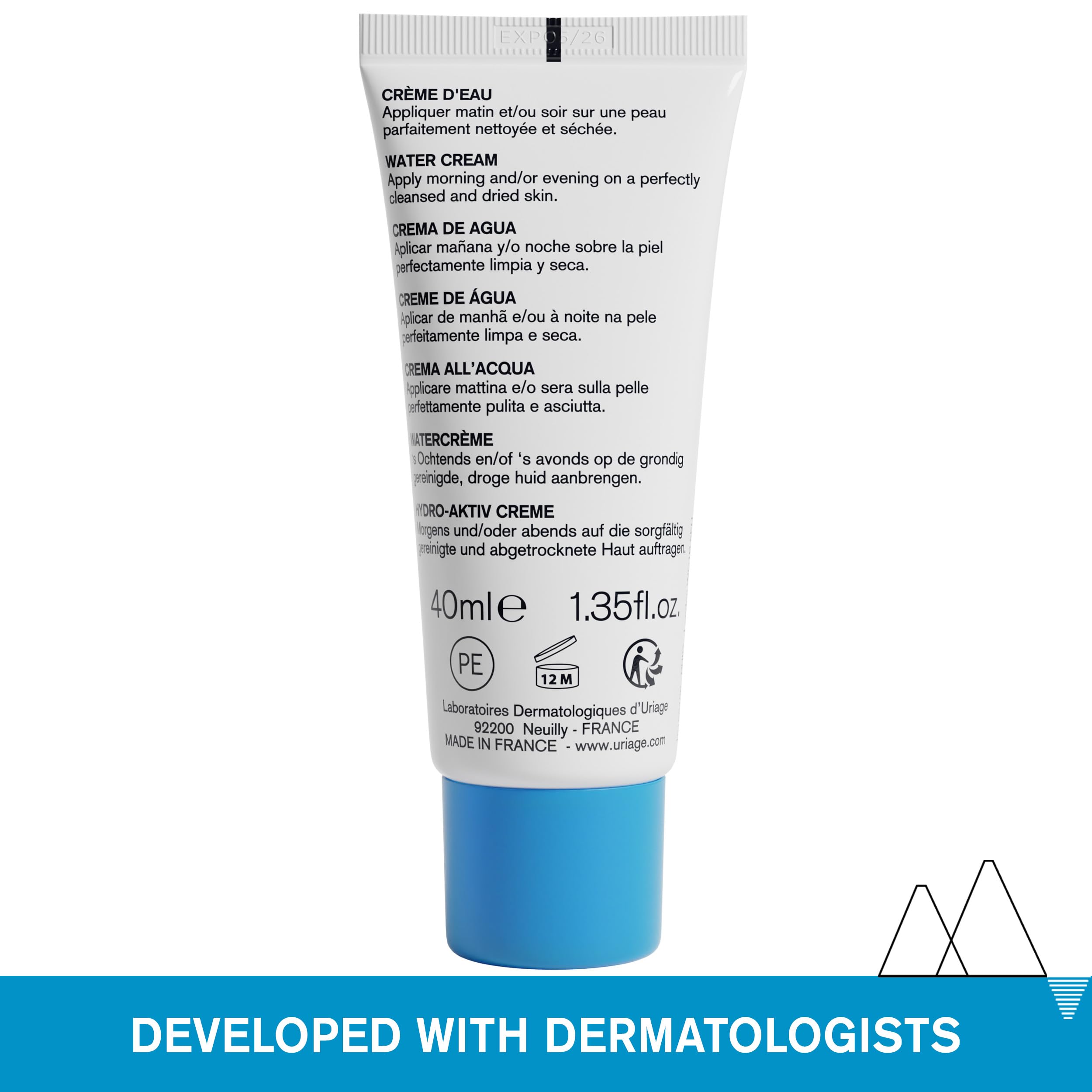 Uriage Eau Thermale Water Cream, Face Moisturizer With Hyaluronic Acid