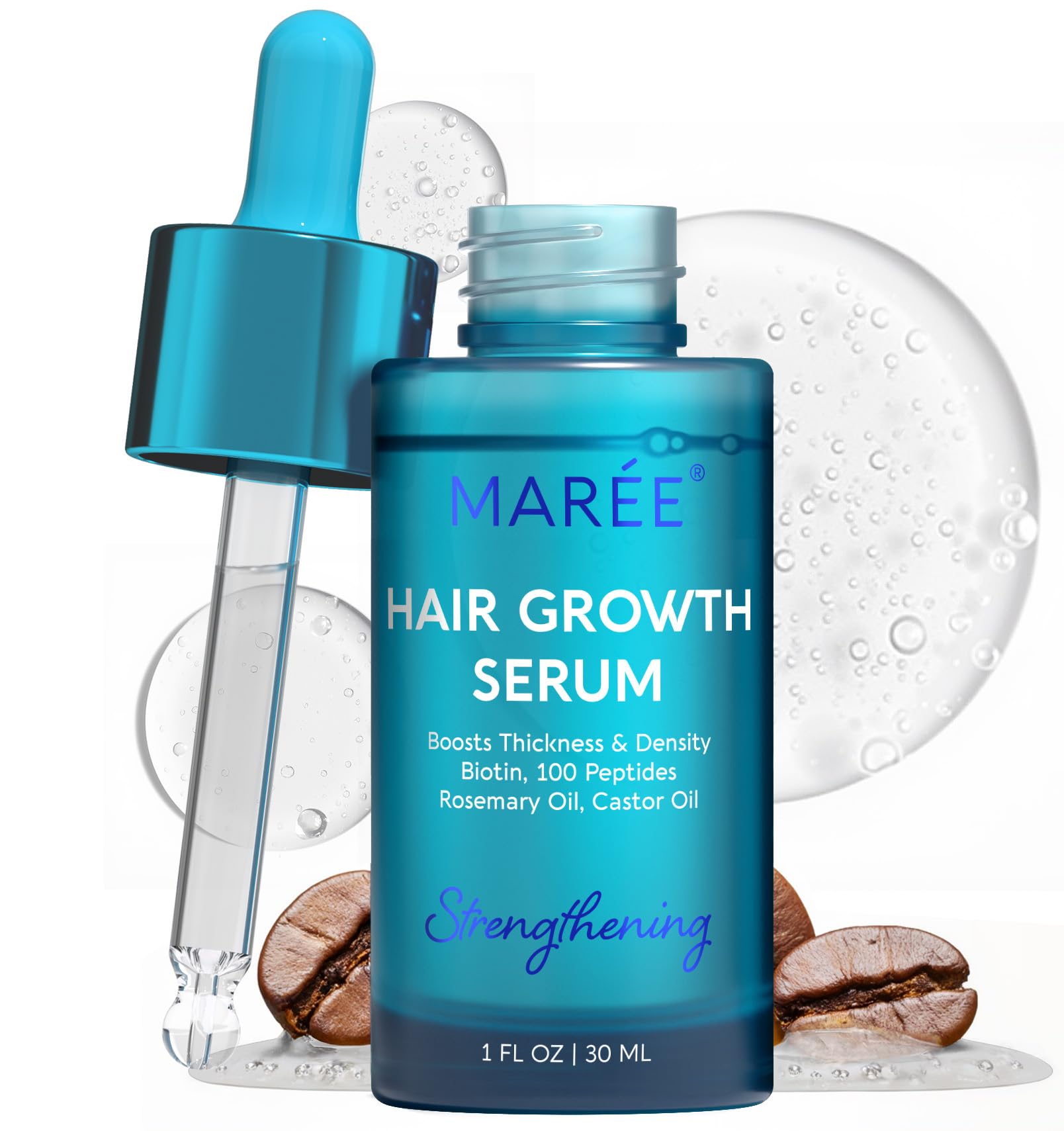 MAREE Hair Growth Serum - Caffeine Peptides Castor Rosemary Oil - MAREE Official Product View 2