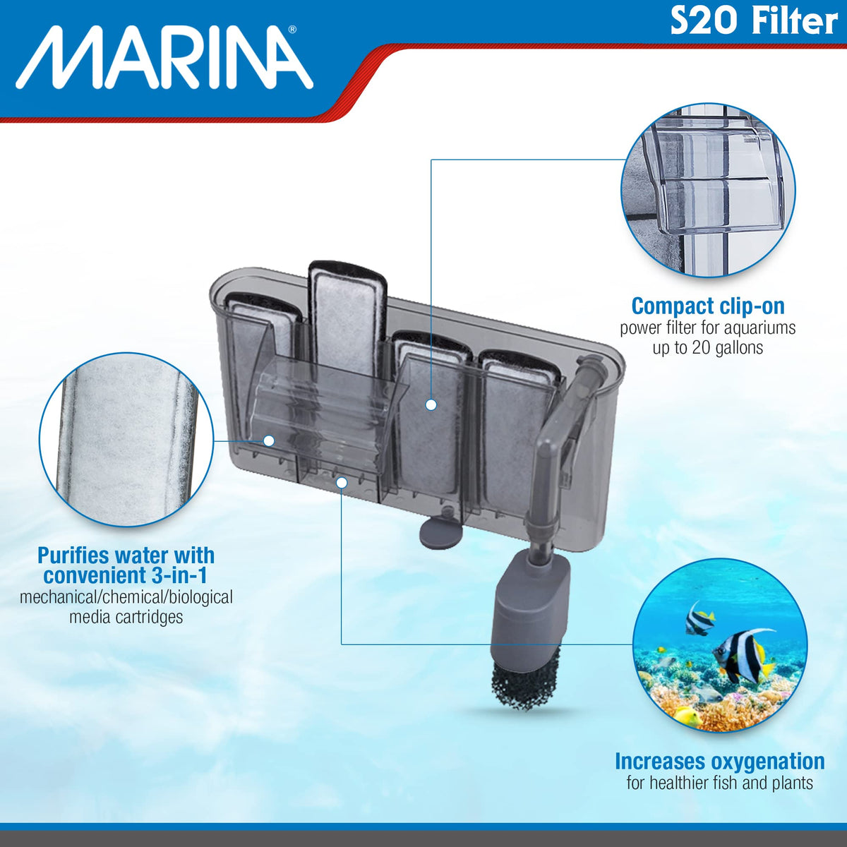 Marina S20 Power Filter Grey - Marina Official Imagery - 3