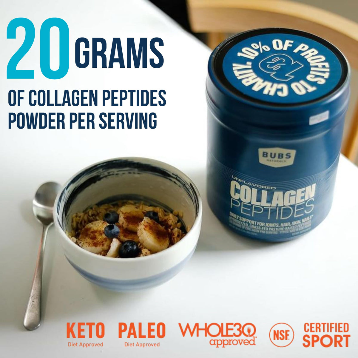 BUBS Naturals Collagen Peptides Powder Collagen for Women - BUBS Naturals Official Imagery - 4