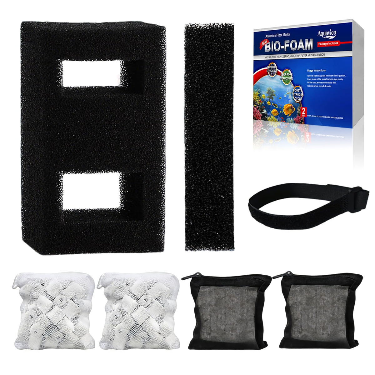 Premium Filter Media Replacement Kit - aquavico Official Imagery - 1