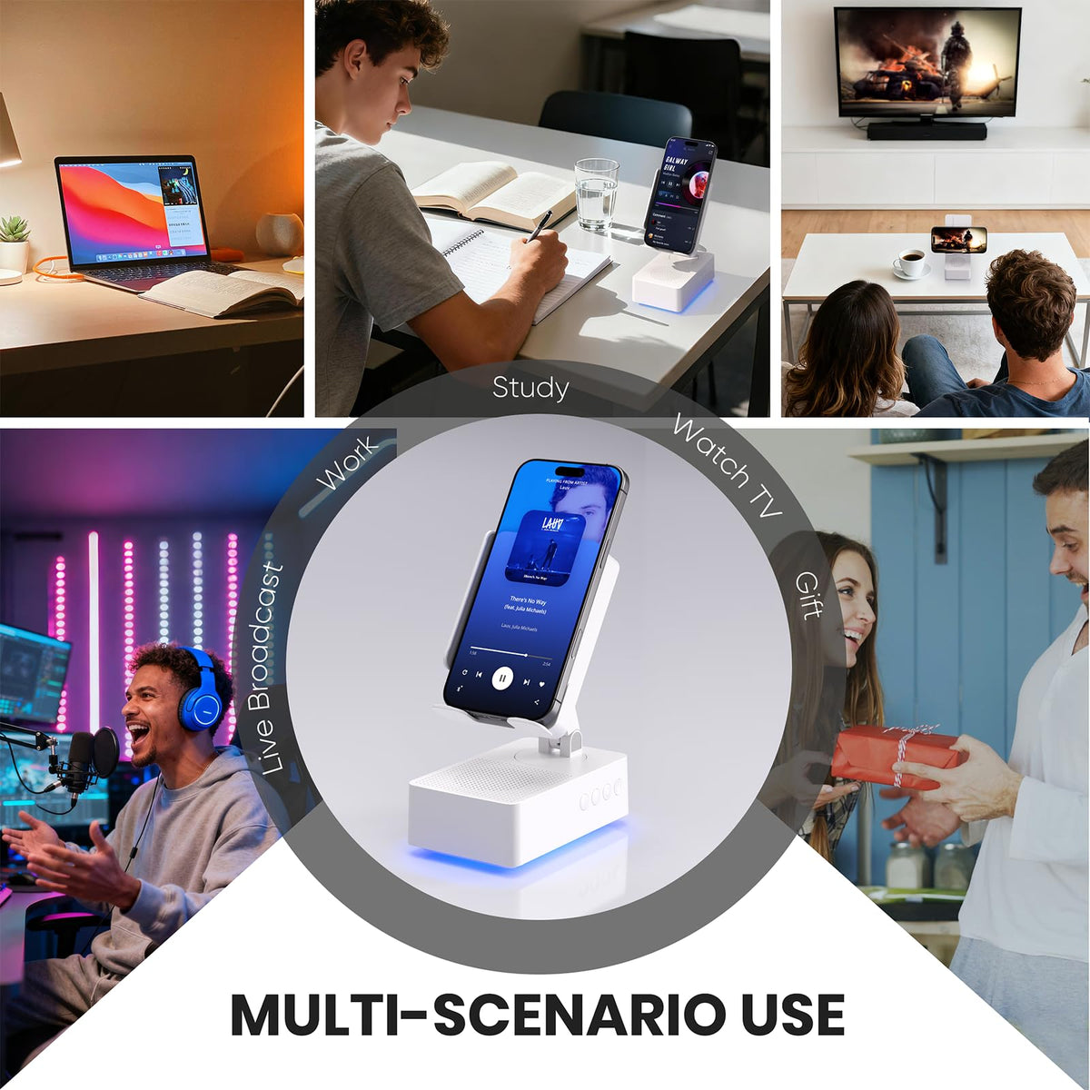 Wireless Sensor Speaker Colorful LED Ambient Light Foldable - DBHBAODZI Official Imagery - 8