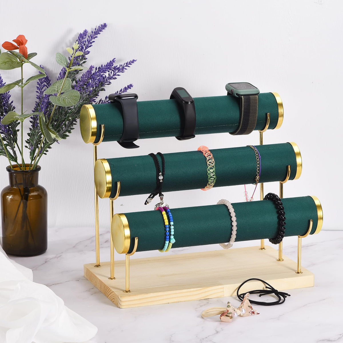 uxcell Detachable Bracelet Holder Watch Stand 3 Tier Green - uxcell Official Imagery - 3