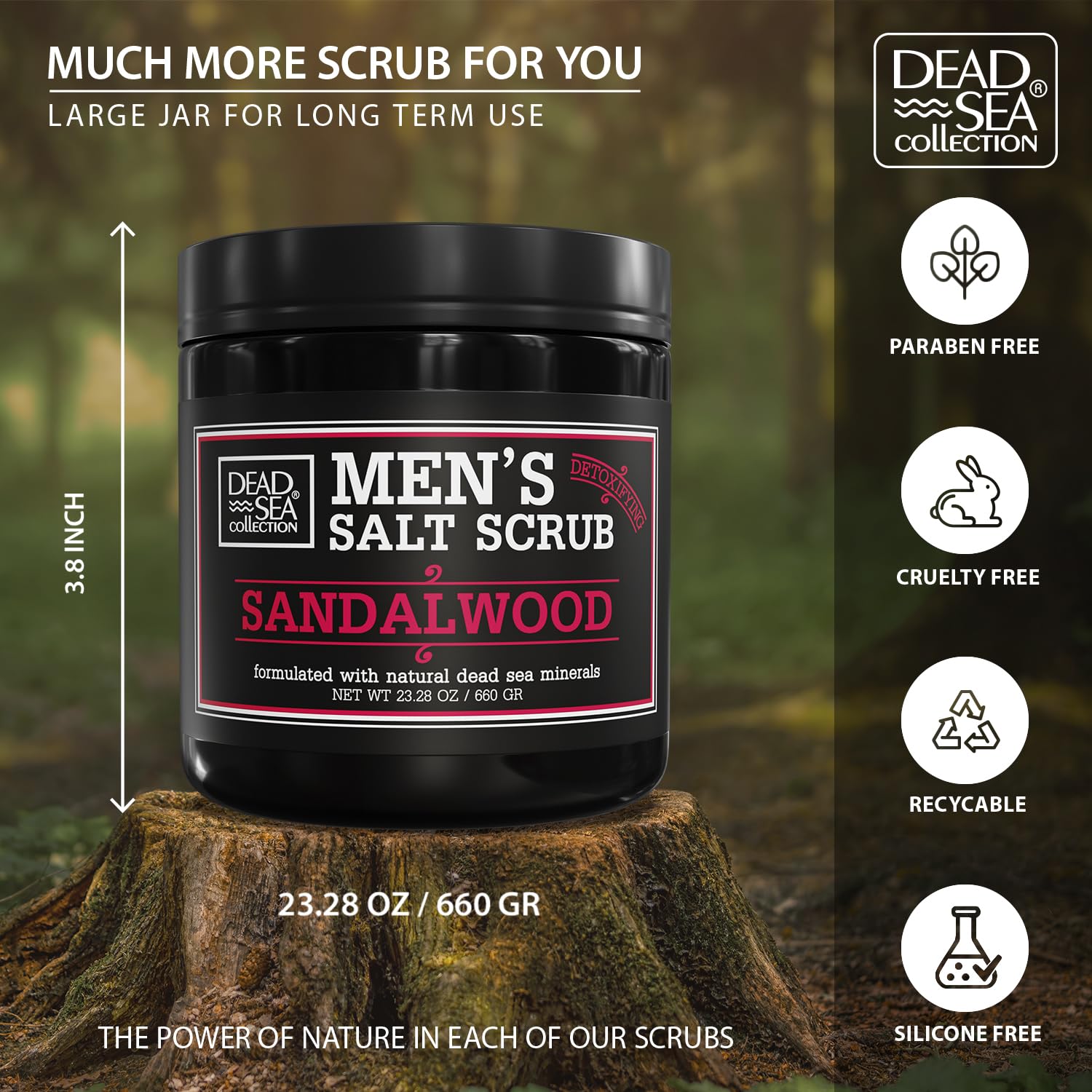Salt Body Scrub Sandalwood – Moisturizes, Exfoliates & Nourishes Skin – - Dead Sea Collection Official Product View 3