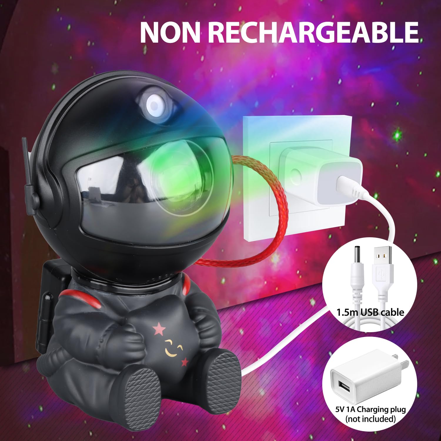 YXQUA Astronaut Galaxy Star Projector, Night Light for Kids, Orig by YXQUA - Angle View 6