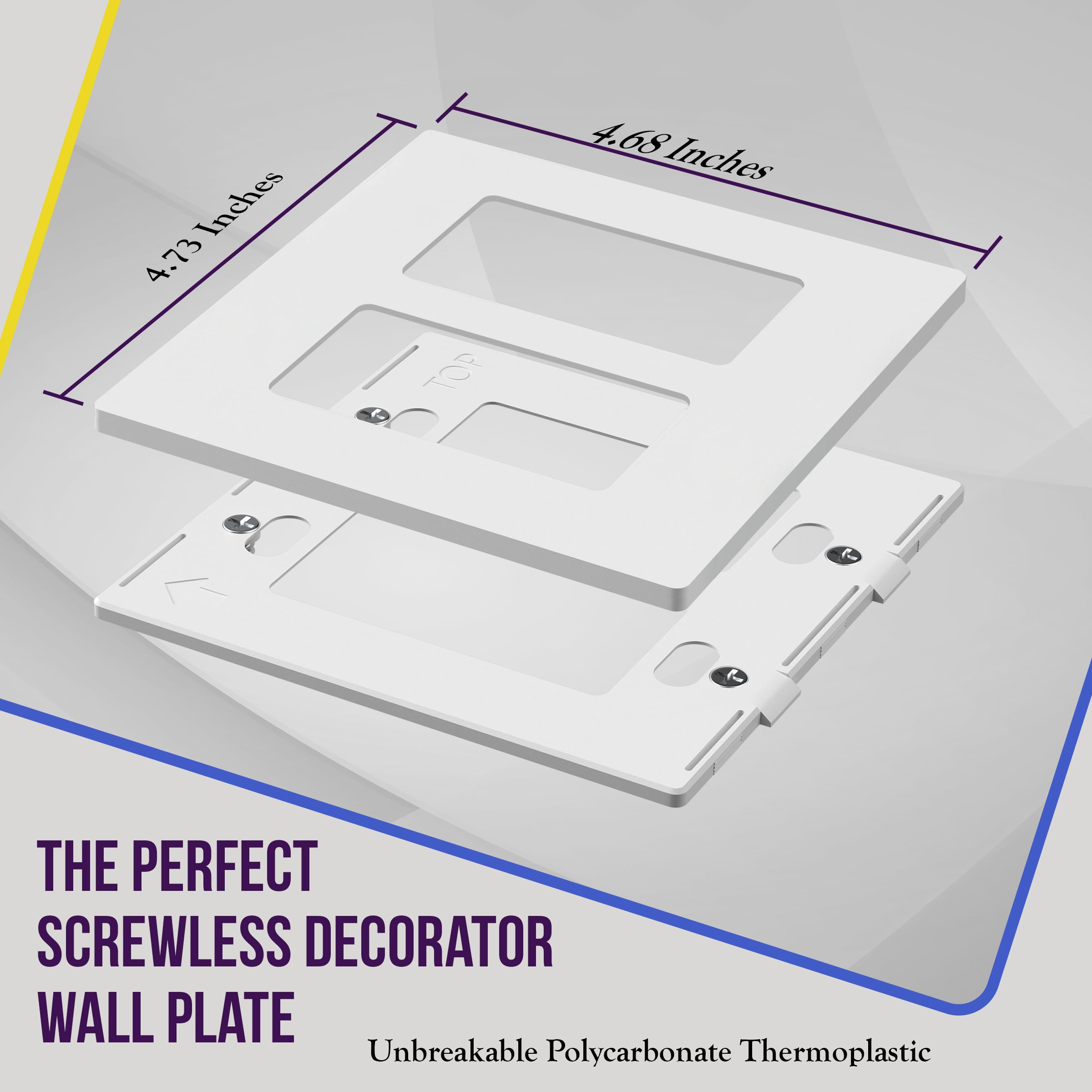 ENERLITES 2-Gang White Screwless Decorator Wall Plate Outlet Cove - ENERLITES Official Product View 2