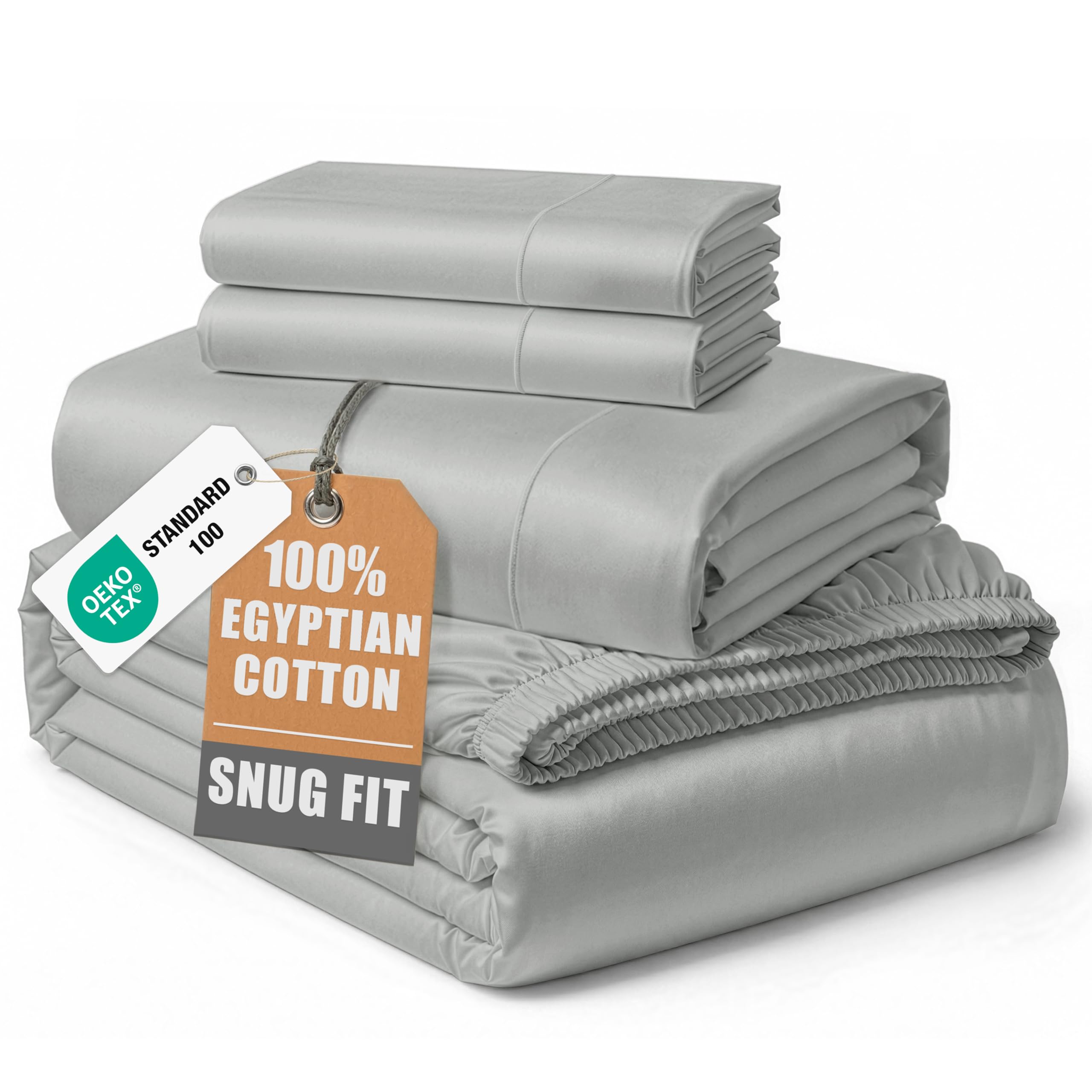 LANE LINEN 100% Egyptian Cotton Sheets Queen Size Sateen Weave - - LANE LINEN Official Product View 9