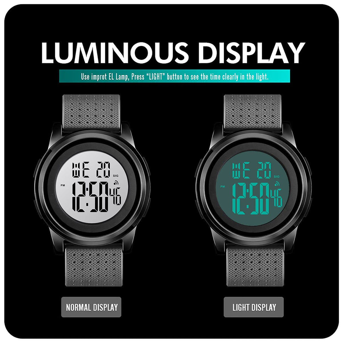 YUINK Mens Digital Watch Ultra Thin Sports Waterproof Simple - YUINK Official Imagery - 5