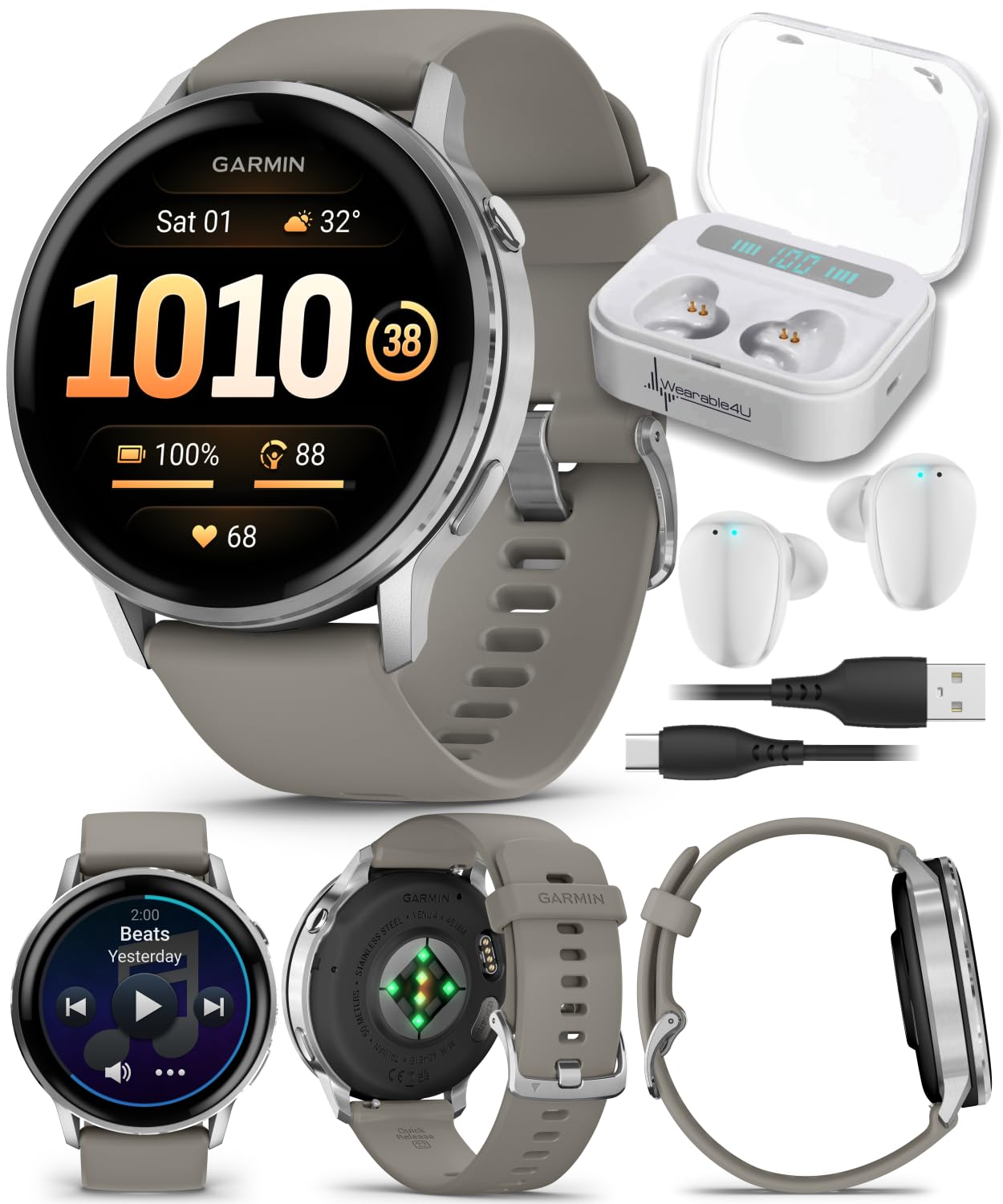 Garmin Venu 4 45mm AMOLED Advanced Health & Fitness GPS Smartwatch, Br - View 8