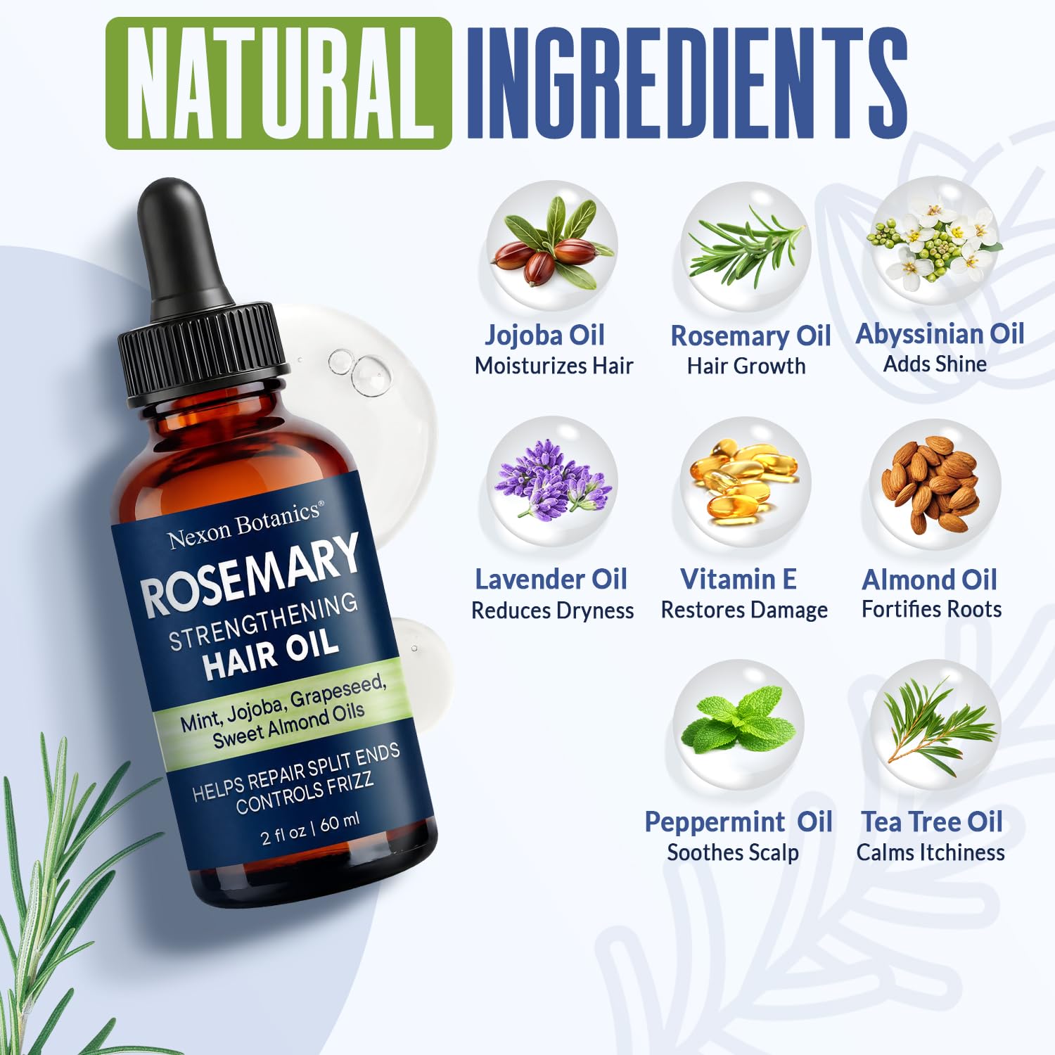 Nexon Botanics Rosemary Oil for Hair Growth 2 fl oz - Lightweight Scalp Oil for - Nexon Botanics Official Product View 5