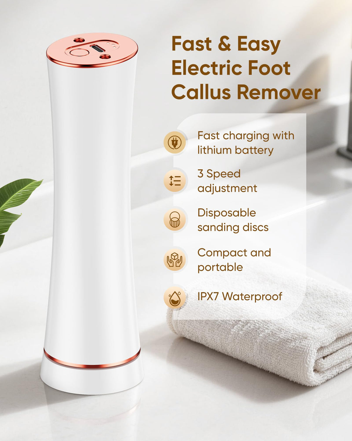 Electric Foot Callus Remover Rechargeable Foot File Pedicure - Incamity Official Imagery - 3