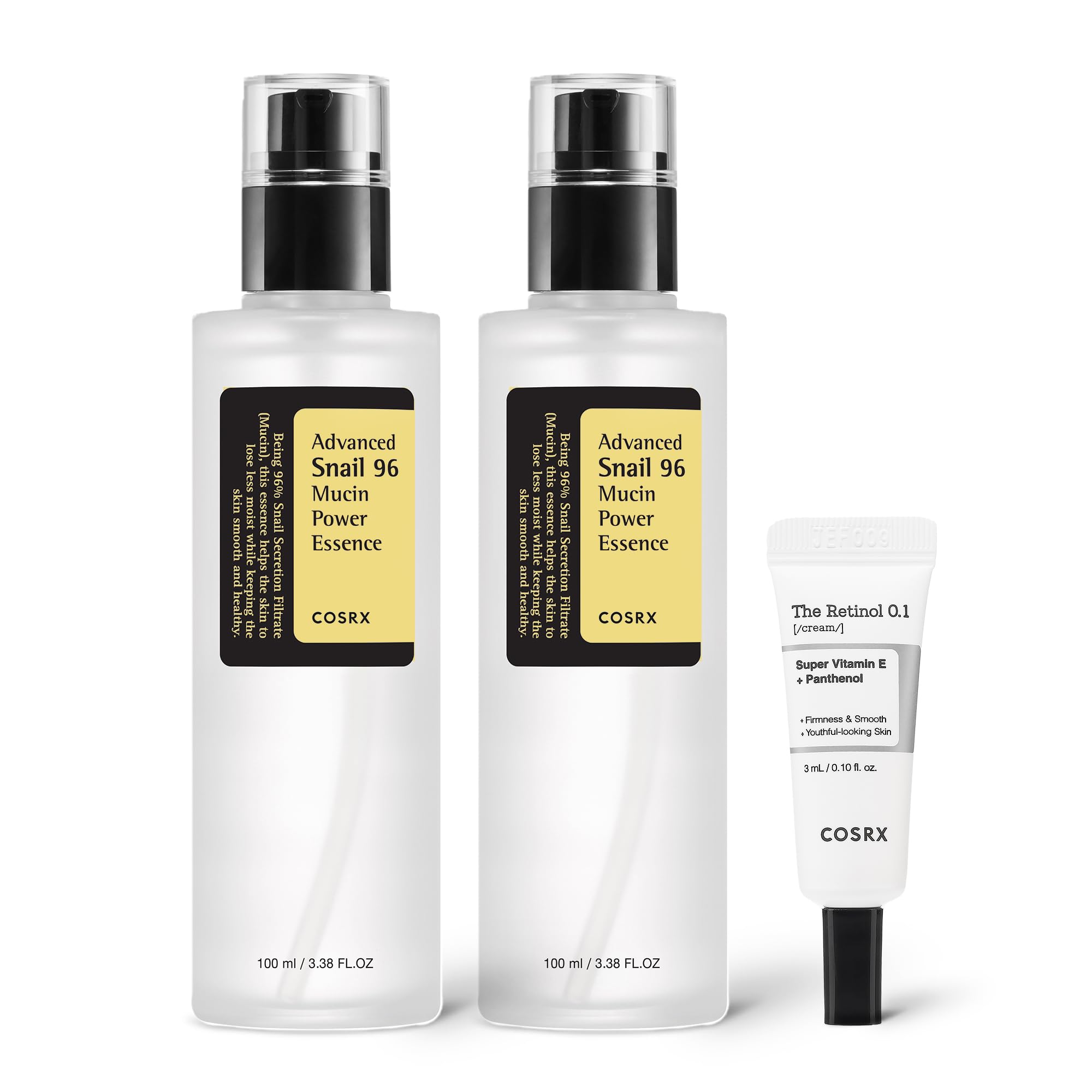 COSRX Snail 96% Mucin Essence 2ea & Retinol 0.1% Cream Mini Sample 1ea - COSRX Official Product View 2