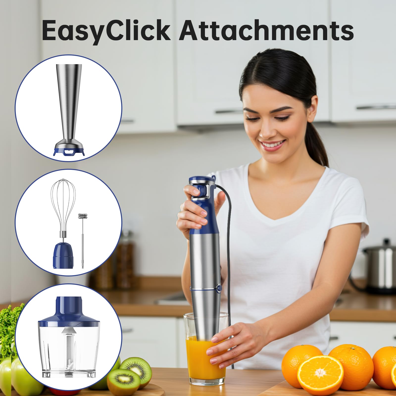 Turelar Immersion Blender Handheld 5 in 1 Hand Blender Set 1100W by turelar - Angle View 6