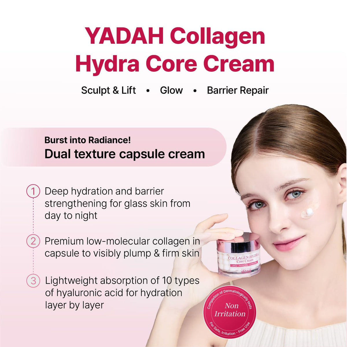 YADAH Collagen Hydra Core Cream 1 76 oz 50g Deep Hydration - YADAH Official Imagery - 3