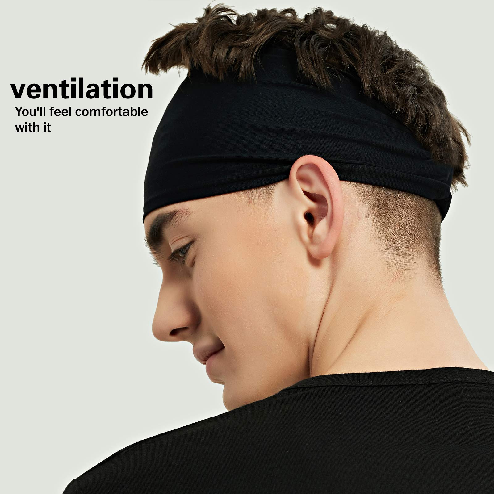 Pilamor Sports Headbands for Men 5 Pack,Sweatbands for Men Workou - Pilamor Official Product View 4