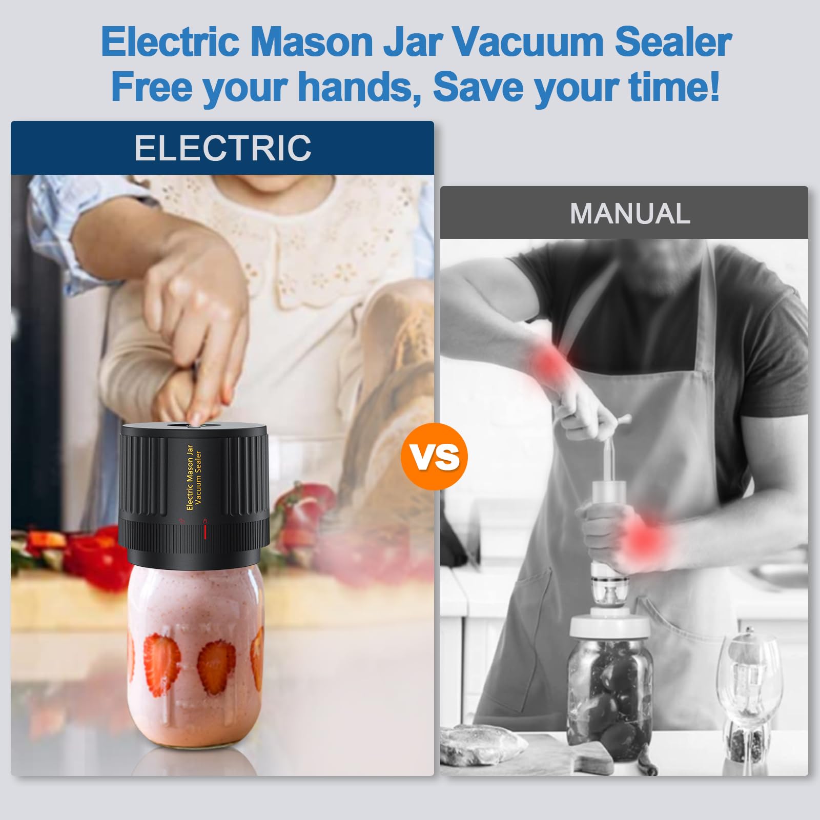 LOVE MOMENT Electric Mason Jar Vacuum Sealer Kit by LOVE MOMENT - Angle View 2