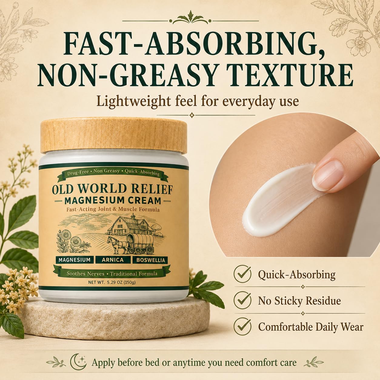 Old World Relief Magnesium Cream 150g – Nerve & Joint Care