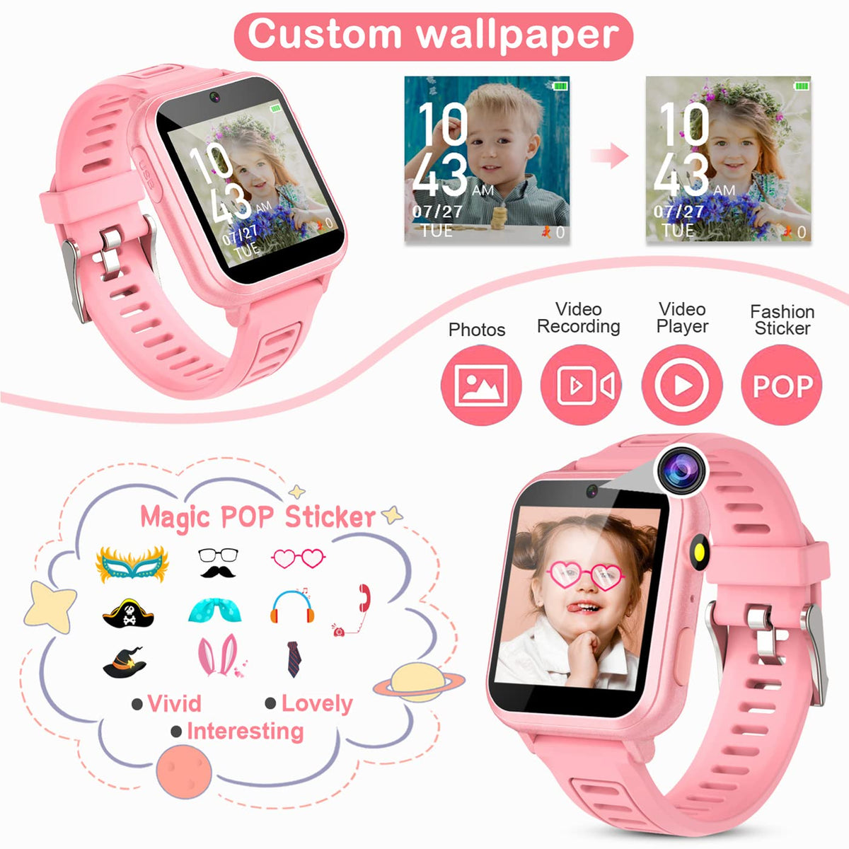Tixpc Kids Smart Watches Girls with Camera Music Player - Tixpc Official Imagery - 4