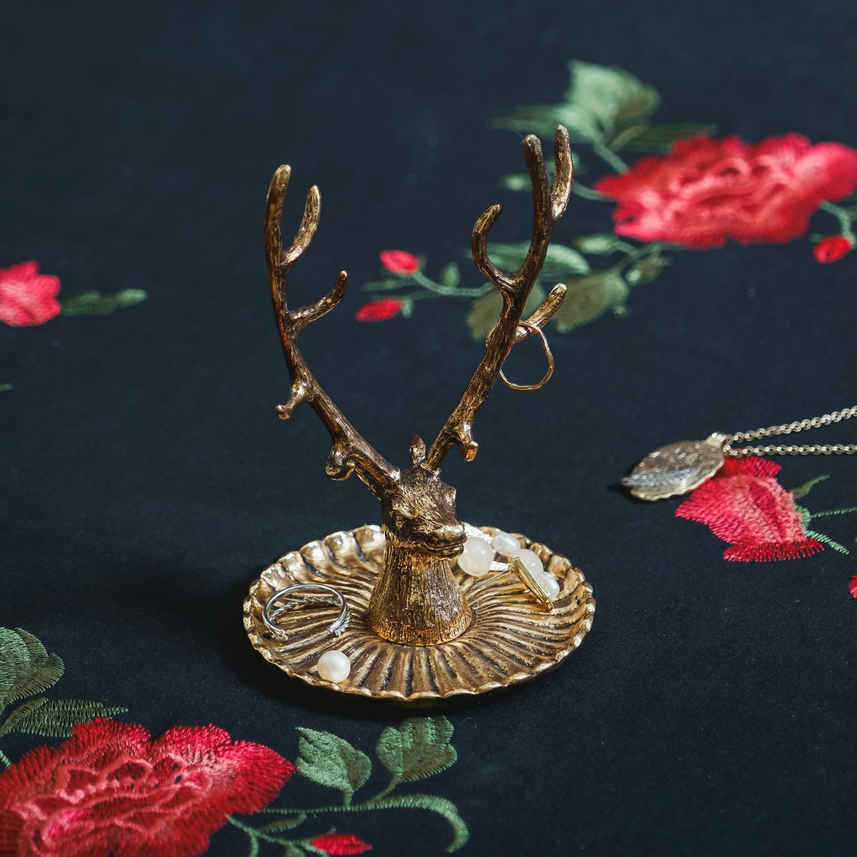 NIIKY HOME Vintage Jewelry Dish Tray Small Deer Ring Holder - NIKKY HOME Official Imagery - 7