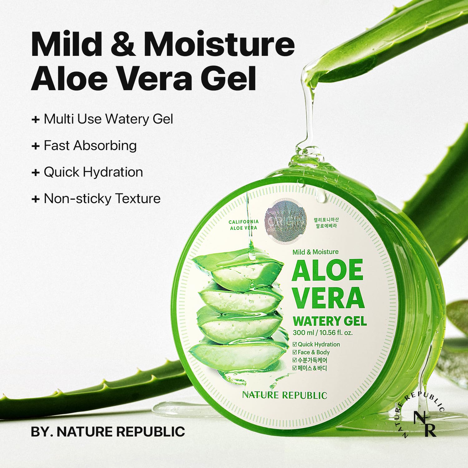 Nature Republic Mild & Moisture Aloe Vera Watery Gel - Hydrating & Moisturizing - Nature Republic Official Product View 3