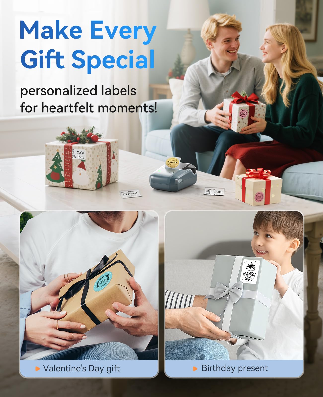 NIIMBOT B1 Label Maker, 2Inch Bluetooth Label Printer for Home, B by NIIMBOT - Angle View 5