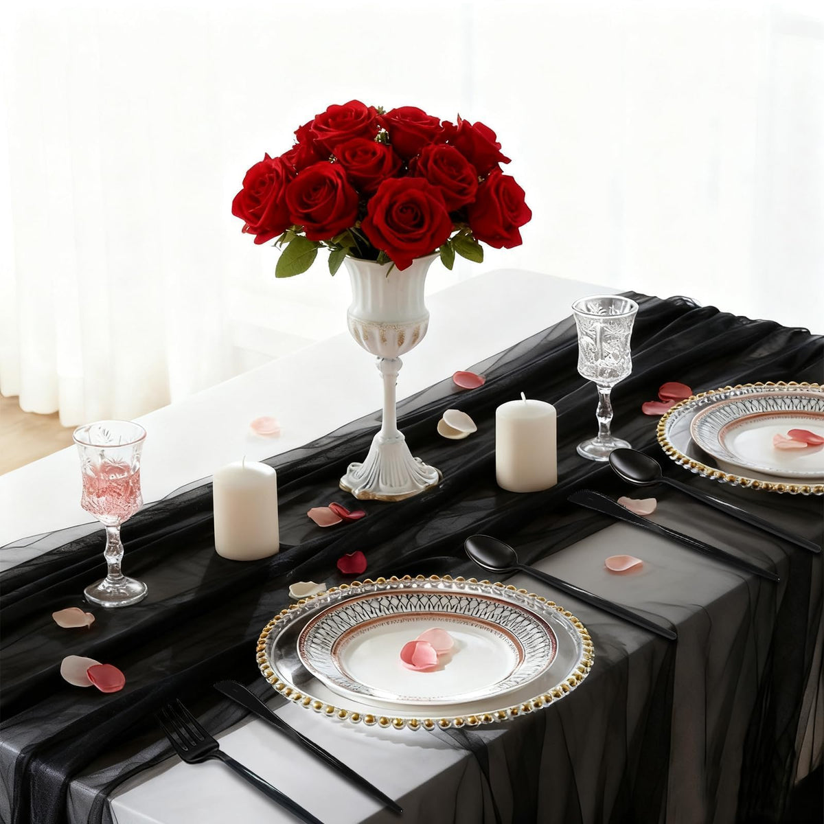 120 Piece Black Plastic Silverware Set - Gudvilla Official Imagery - 6
