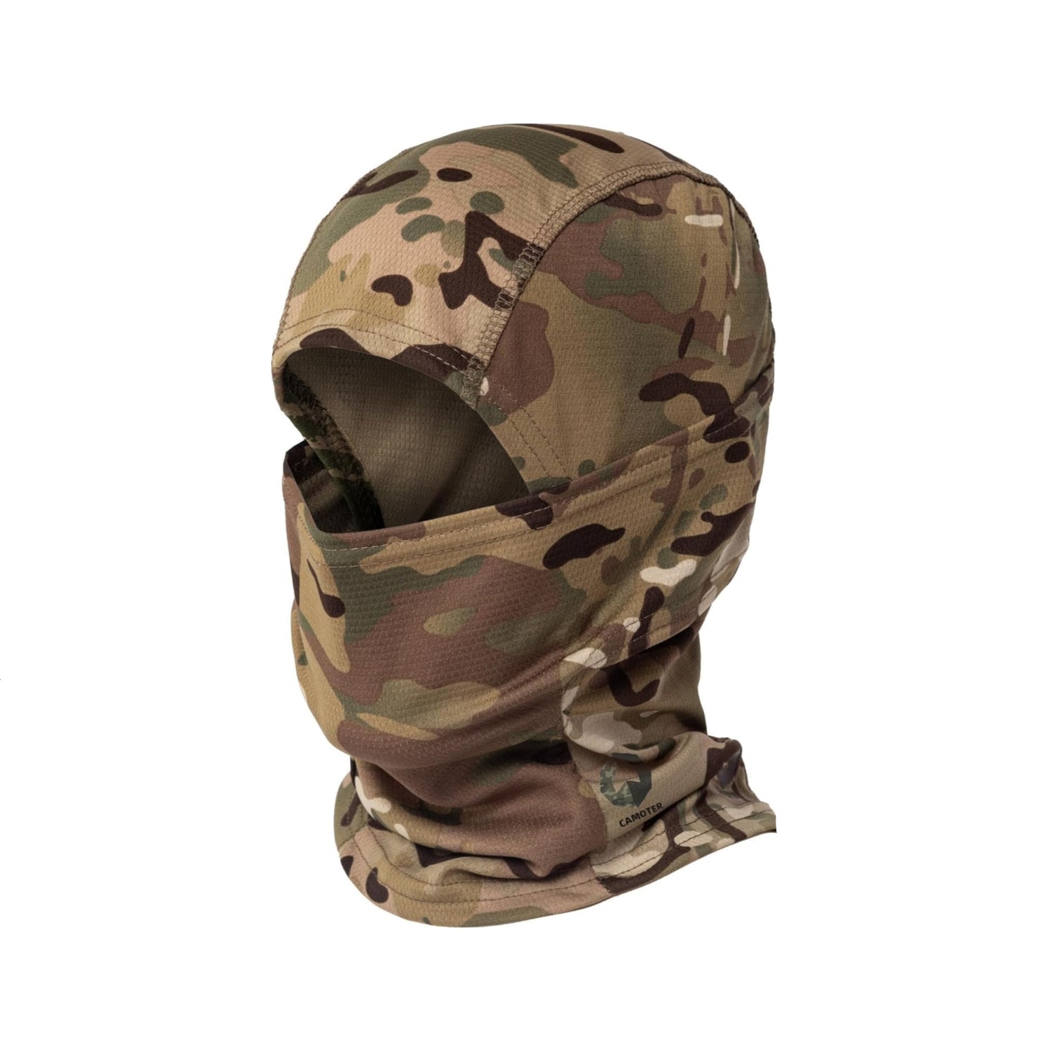 Camoter camo ski face mask and balaclava with UV protection for men and women, ideal for hunting and fishing activities.