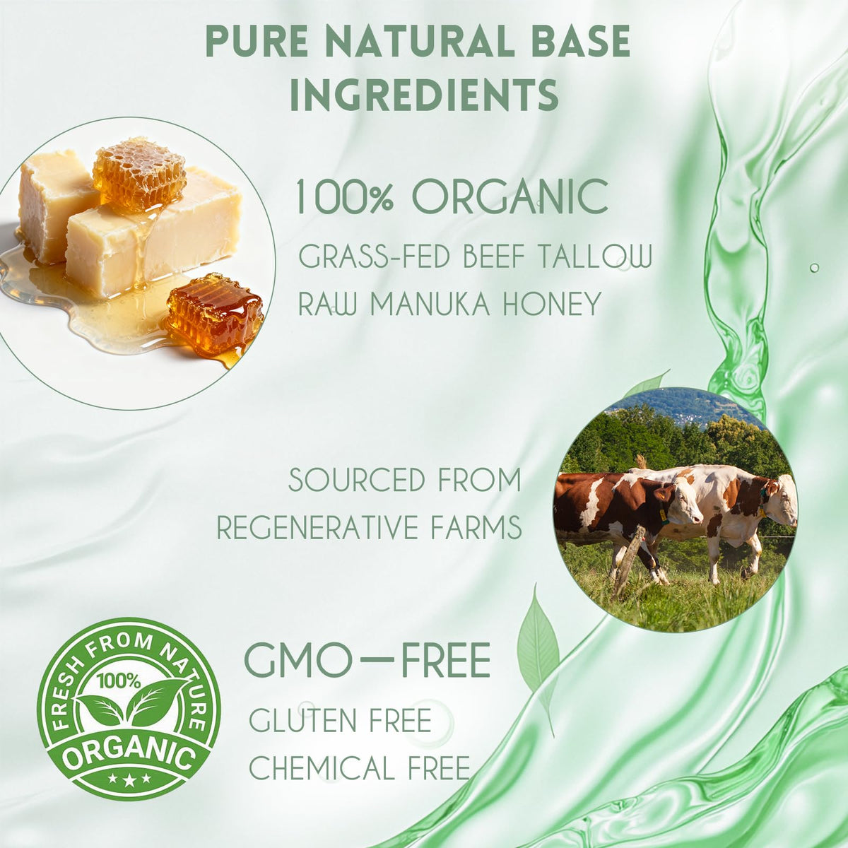 Organic Grass Fed Beef Tallow for Skin 3 In 1 Travel Size - Dr.Herbarius Official Imagery - 4