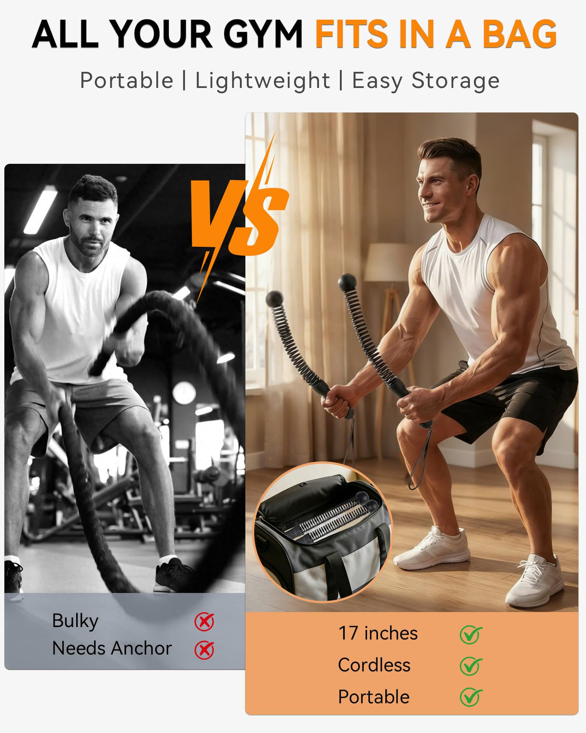 Weighted Ropeless Battle Ropes Cordless Battle Ropes - cuspla Official Imagery - 7