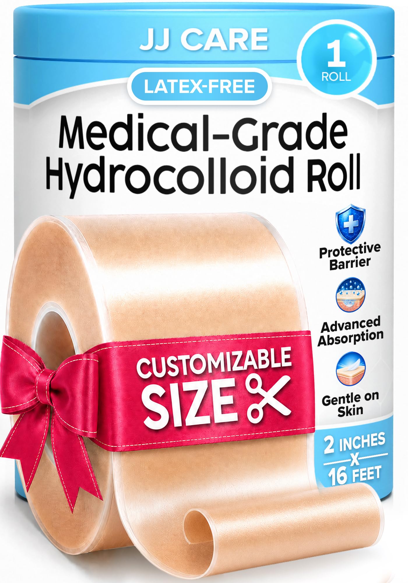 Hydrocolloid Roll 2 x16ft - JJ CARE Official Imagery - 1