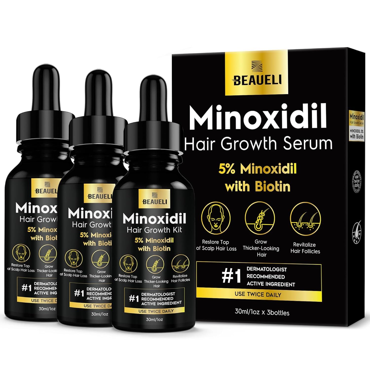 beaueli 5% Minoxidil Hair Growth Serum, Beard Growth Oil - beaueli Official Product View 10