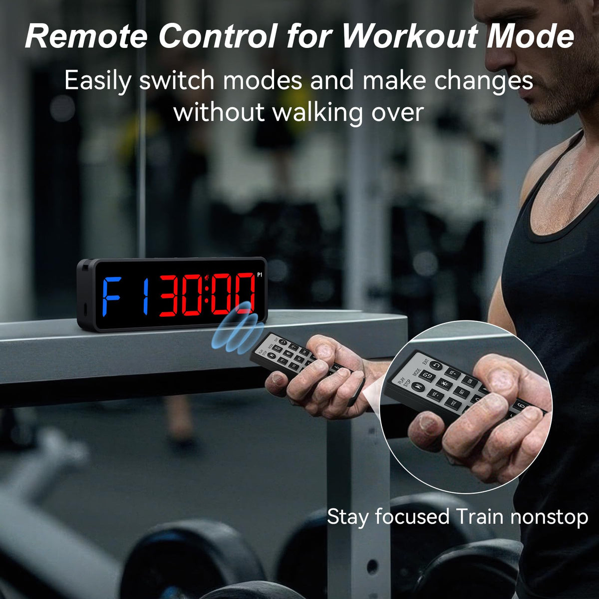 Portable Gym Timer Clock Fitness Digital Clock with Strong - Acedeck Official Imagery - 4