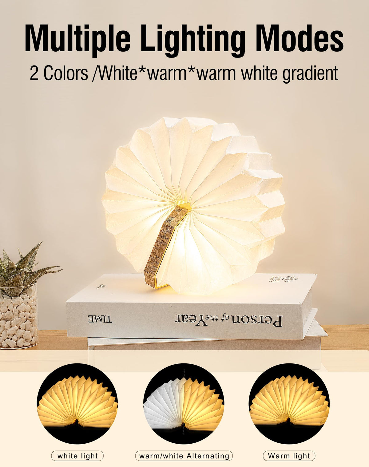Originality Folding Accordion Lamp Japanese Gift LED Paper - ZBOLE Official Imagery - 4