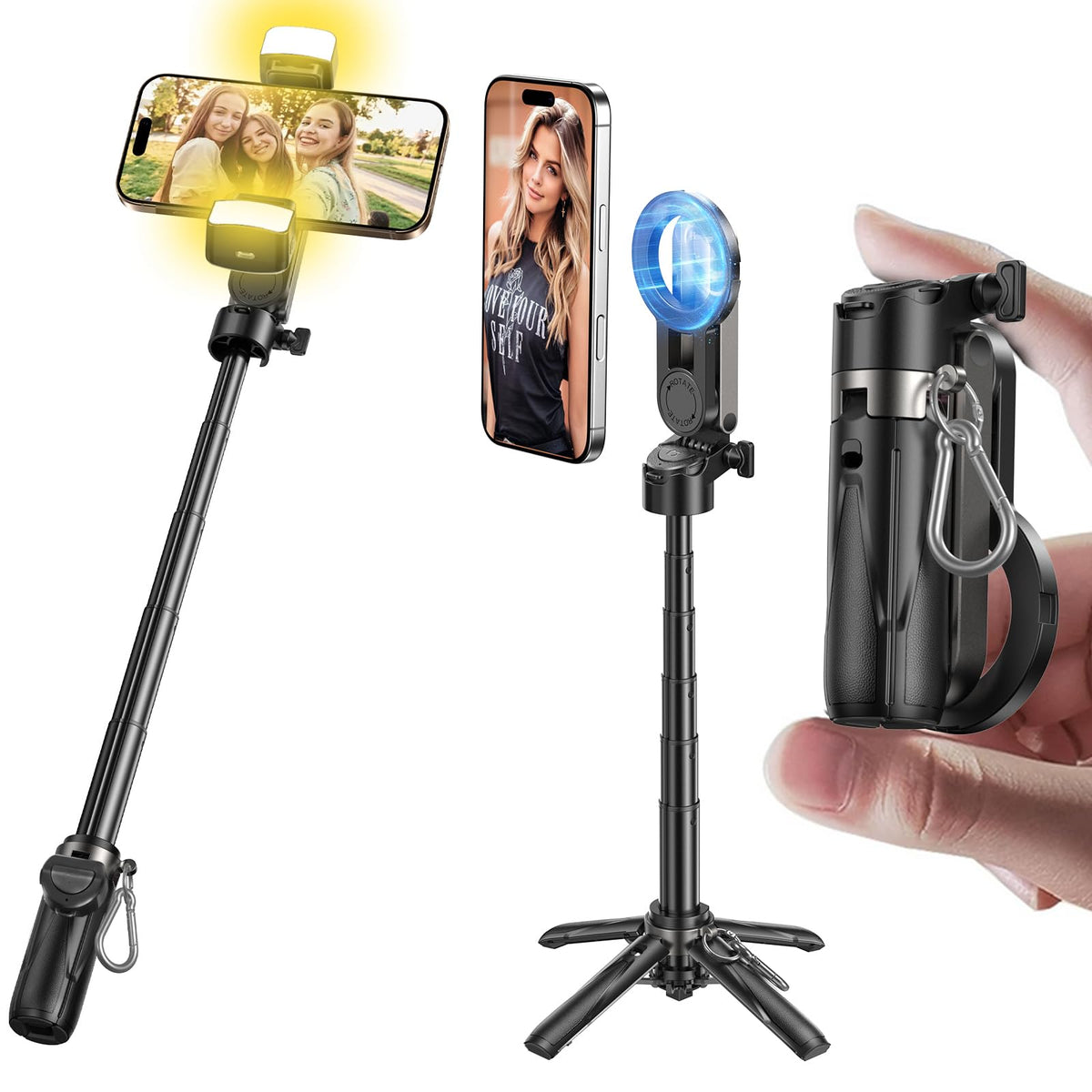 MAGIC JOHN Phone Tripod with 2 Selfie Light Portable Pocket - MAGIC JOHN Official Imagery - 2