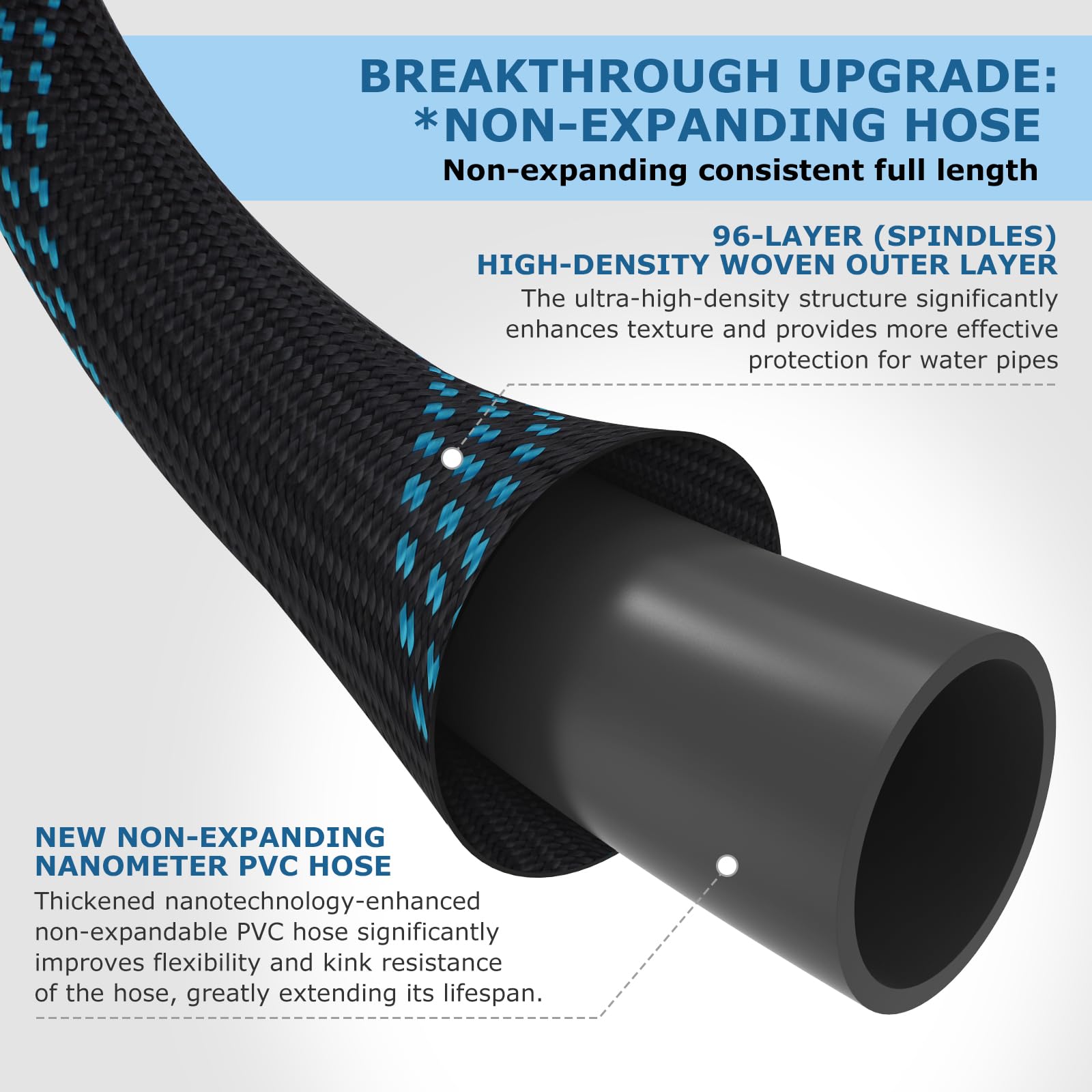 KETTOYA Non-Expanding Garden Hose 100 ft, Kink Free Flexible Wate - KETTOYA Official Product View 5