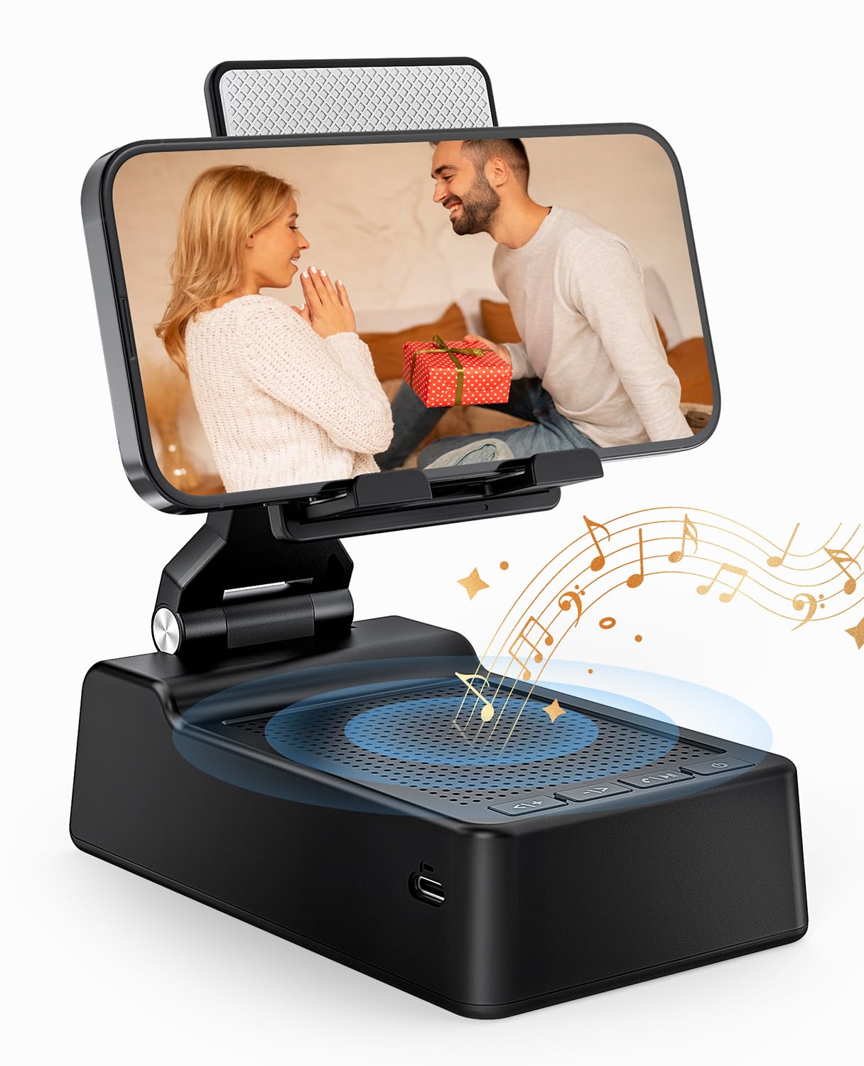 FRONTSUN Gifts for Men Women, Phone Stand with Bluetooth Speaker, - FRONTSUN Official Product View 1