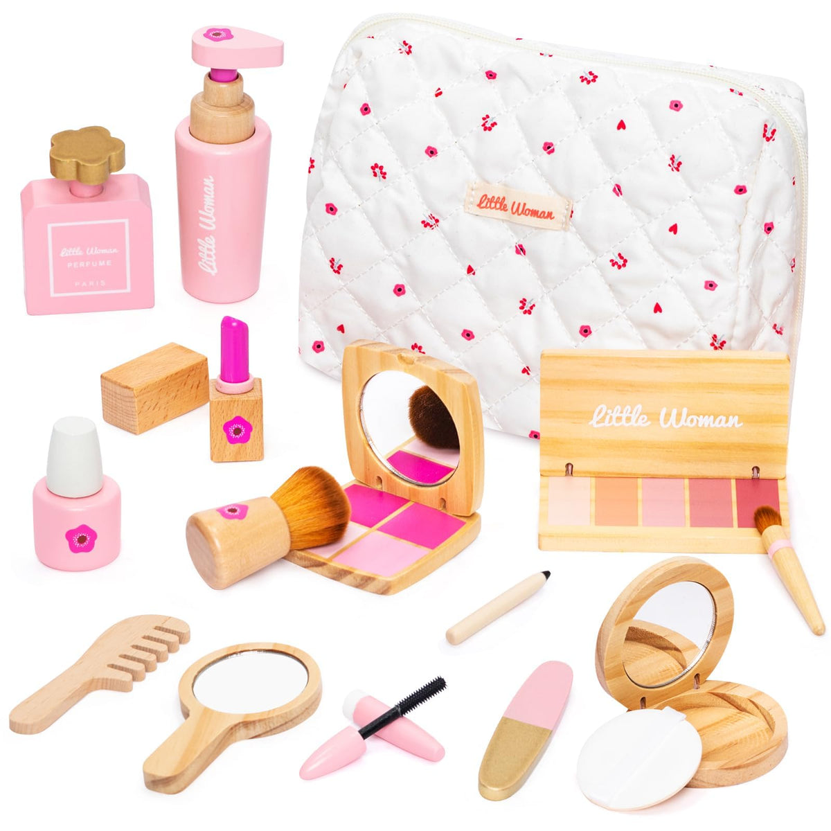 Wooden Makeup Toy Set for Girls Pretend Play Makeup Kit for - JugueteLand Official Imagery - 1