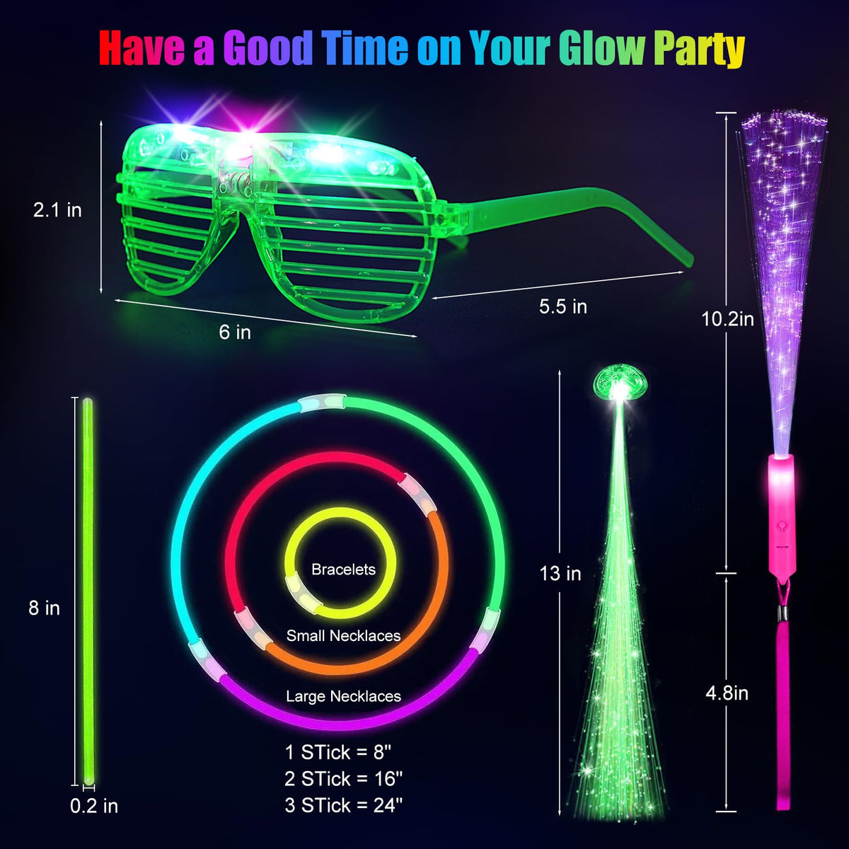 OLUPP 148 PCS Glow in the Dark Party Supplies Indoor Outdoor - OLUPP Official Imagery - 8