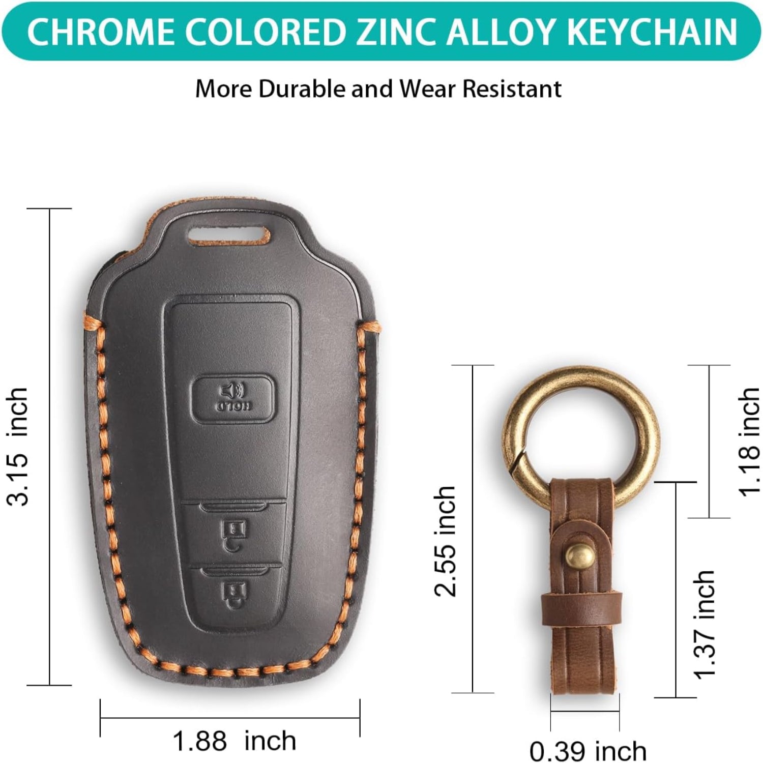 Genuine leather Toyota 4Runner key fob cover by MILD EAST, protective key case shell designed for key fob security and style.