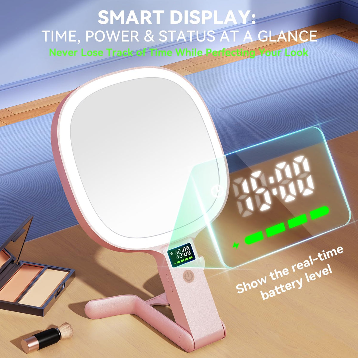 Auxmir 30X 1X Travel Makeup Mirror with Lights LED Display - Auxmir Official Imagery - 7