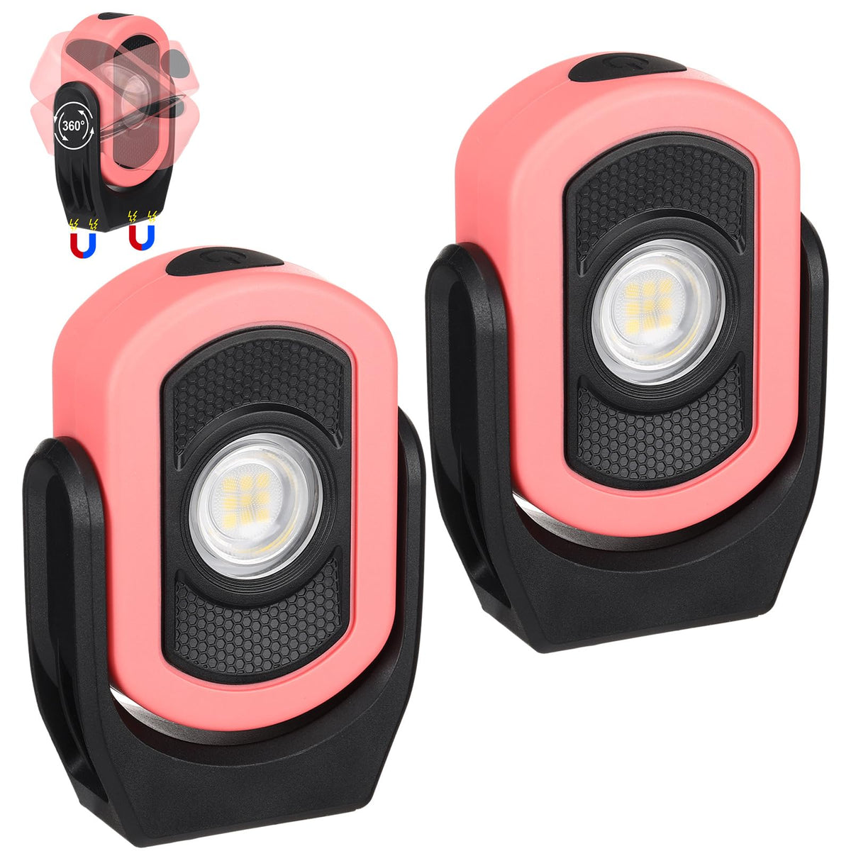 2 Pack 780 Lumens Magnetic Work Light Pink 2pk - Retisee Official Imagery - 2