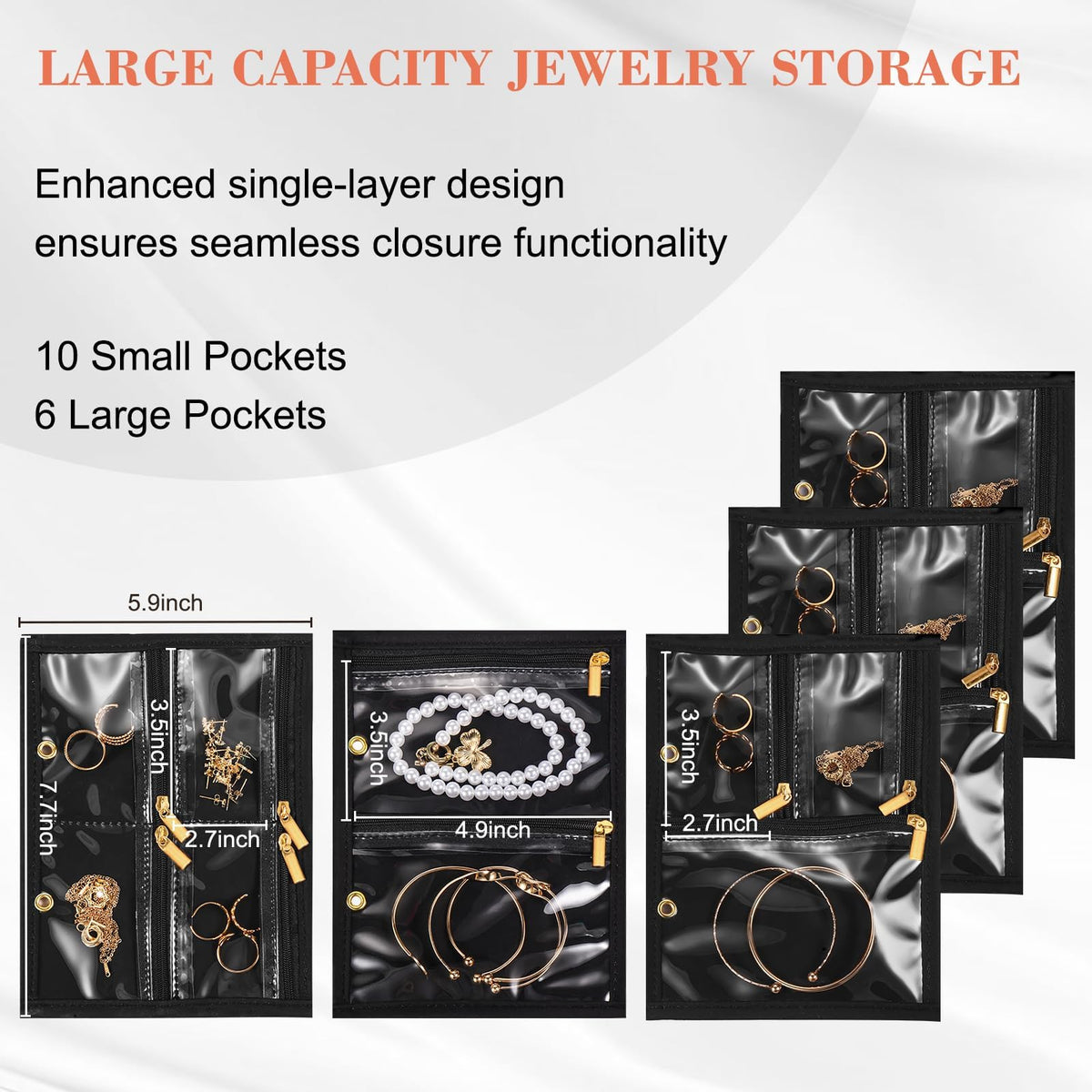 Travel Jewelry Organizer for Women Detachable Pouches Tangle - KPWEPK Official Imagery - 4