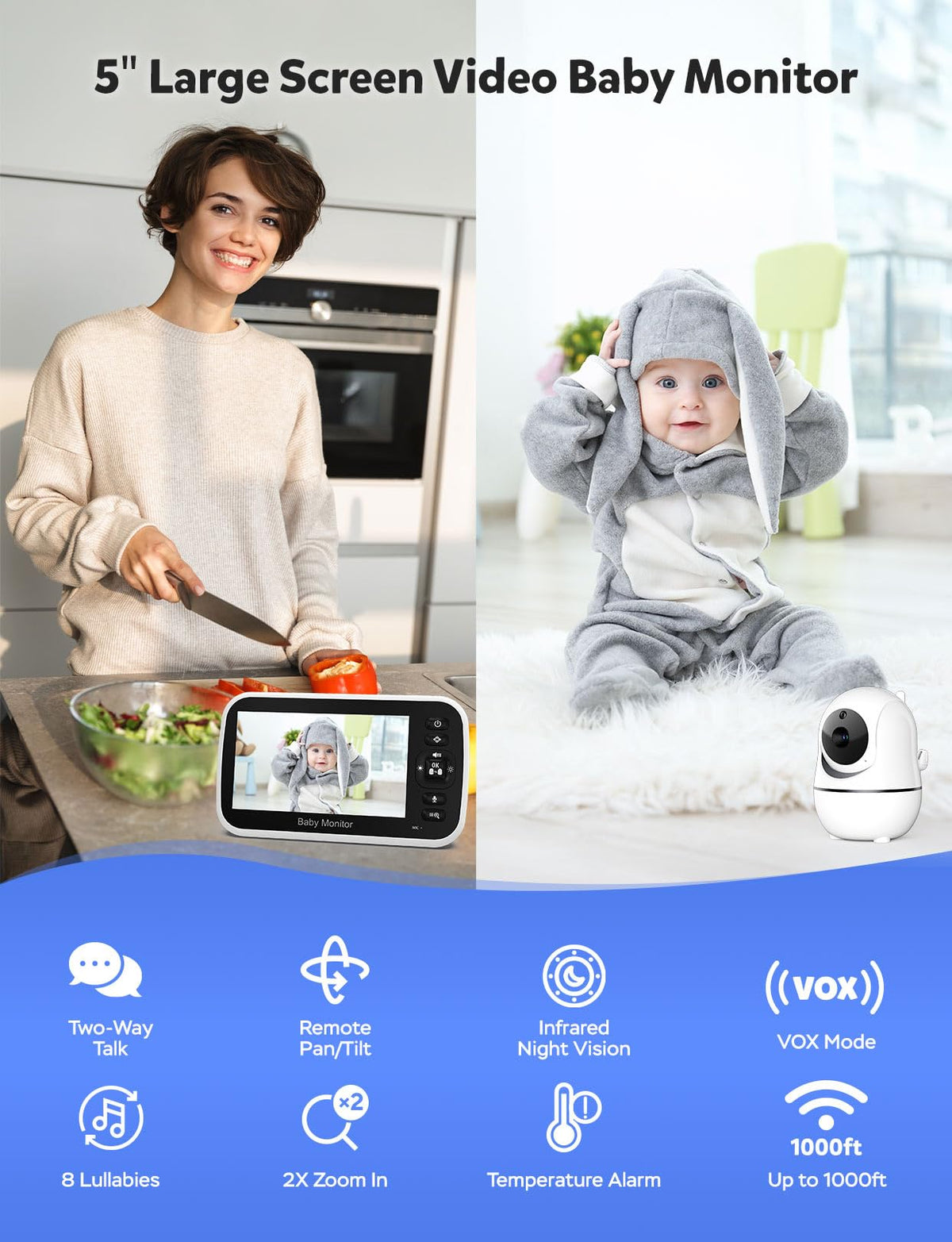 GoodBaby 5 Baby Monitor with Camera and Audio No WiFi - GoodBaby Official Imagery - 3